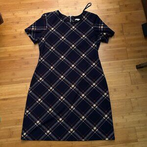 Tash+Sophie Navy Blue Plaid Dress Size Large